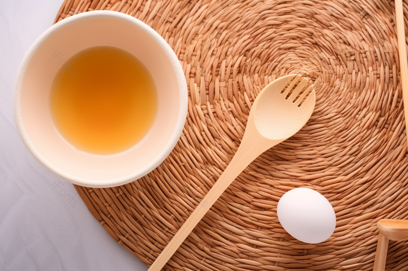 鸡蛋打碎放在碗里木质叉勺白色鸡蛋摄影背景,高清,摄影图,摄影图片,图片大全,摄影图免费下载